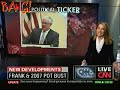 cnn's Wolf Blitzer and Jessica Yellin talk about Rep. Barney Frank's saying he wouldn't know what a marijuana plant looks like because he's not an outdoorsy-type. Then Blitzer and Yellin proceed to chat about what marijuana smell like, then hand it over to Lou Dobbs, who tells the pair: 