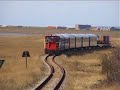 BR 399 mit Personenzug vom Westanleger zum Bahnhof.