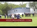 k-9 officer trains his dog with maxsell's uzi simulator.