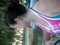 LA sarah eating a worm