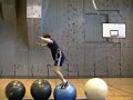 Guy Tries To Jump On Exercise Balls
