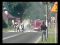 Pożar samochodu na ulicy Centralnej w Kobiórze