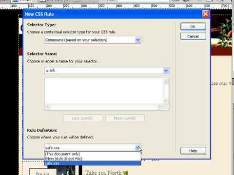 Changing Link Color Using Dreamweaver