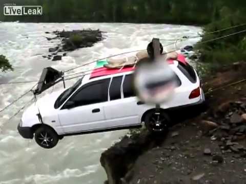 Amazing Video Of A Car Flying Above A Raging River