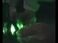 My 60mW green laser cutting tape from 3 Metres