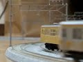 今回はカントレールを使用してS字カーブを作ってみました。走行車両は、本日JNMAフェスティバルで入手したkato101系。それから、209系（いずれも総武緩行線色）をいずれもdcc仕様にしております。