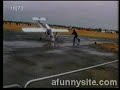 Out of Control Pusher Airplane Rushes Crowd