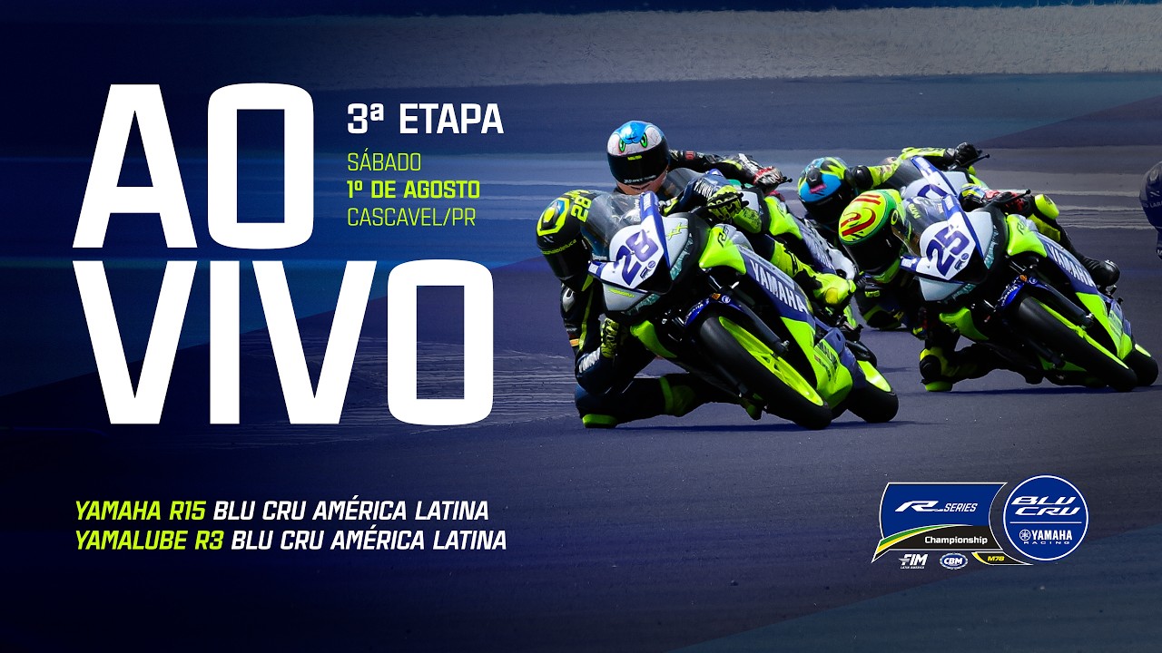 AO VIVO: Yamaha R15 e Yamalube R3 BLU CRU América Latina 2026 | 3ª etapa | Cascavel/PR
