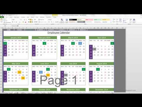 how to create calendar in excel