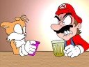 Mario and Tails having a nice conversation