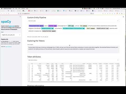 A quick look at the beta version of a Streamlit App that uses spaCy and applies custom NER entities for taxonomic names and habitats.