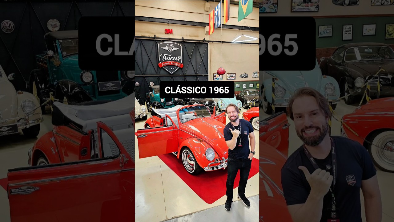 Fusca 1965 Vermelho Ibérico passou por uma restauração completa e foi transformado em conversível 💎