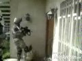 Girl Soldier Attempts to Kick in the Door