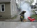 Joe Blood Removing excess tire matter