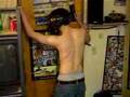 College dorm room paintball shot to the back