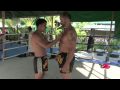 UFC vet Dave Menne works Muay Thai Clinching techniques with Kru Moo.