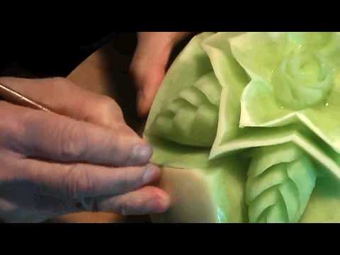 January 9 Honeydew Flower Fruit Carving