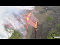 Lava Flowing Into a Seemingly Bottomless Crack