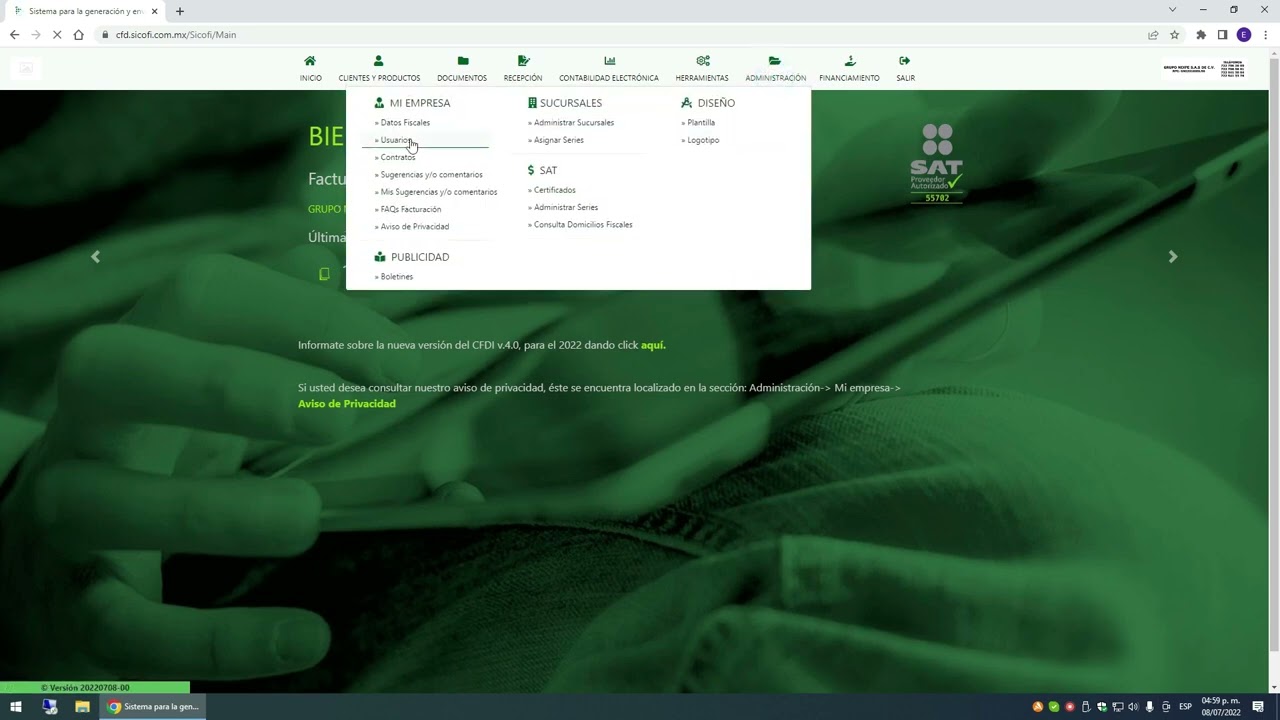 20 - Cambiar Contraseña de Acceso