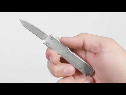 Firecracker Mini Sim. Carbon Fiber D/A OTF Automatic Knife - Two Tone