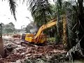 Excavator at Culvert Construction. Excavator at Culvert Construction.