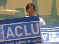 from juneaction.org: representative dennis kucinich (d-oh) addresses thousands of activists at a capitol hill rally during a day of action to restore habeas corpus, fix the military commissions act and restore law and justice. the national day of action was co-sponsored by the aclu, amnesty international (usa), the leadership conference on civil rights, the national religious campaign against torture and more than 90 other groups. learn more at juneaction.org and aclu.org/mca.