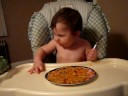 Olivia ate her Spaghetti like a Dog cause she didnt like the feel of it.