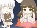 Lyrics from Touhou Wiki: touhou.wikia.com A- Koumakan monban Itsumo doori Karei ni suruu shite O- atarashii majutsusho Itsumo doori Katte ni motte itte Sankasha kakui Kyouryoku shite kunnai to sa Hitsuyou na mono ha tsuide ni karite Hito no ie wo asatte ha Are ya kore ya to atsumete Isoge isoge hayashitate Nani wo suru ka wakaranai Matsuri matsuri sawaide ha Achira kochira tobimawari Kanchigai mo ki ni shinai Tanoshikereba ii n da ze English Translation Ah, It's the SDM gate's turn Everytime, it's the same Going straight through gorgeously Oh, A new magic book Everytime, it's the same Keeping it to herself so selfishly Playing along with everyone Cooperating unless It's the thing I need, then I'm borrowing it Searching for that person's house Where she has taken all our things Hurry up, hurry up, she goads them on What are they doing? I have no idea Festival, festival-like noise Here, there, flying all around Uncaringly misunderstanding It's good to have fun, da ze