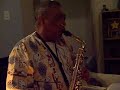 Saxophone session with Robbie Janson in his home in Kuils River with guest from the USA participating in a Cape Town Jazz Safari with Coffee Beans Routes.