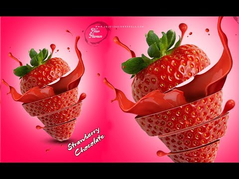 poster design strawberry using photoshop by ju joy design bangla