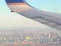 Landing at Newark on a windy day with a spectacular view of New York City.