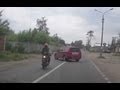 Motorcycle Crashes into Van