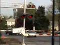 First Train With New Crossing Gates in Riverdale Park