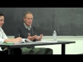 Erri De luca in Los Angeles, giving a lecture to USC students. In this clip he answers to a very specific question about the Middle-East conflict, and religions. Laura Ventruto translated his answer.