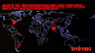 Islamist terror events1980's to November 2015 Time-lapse.