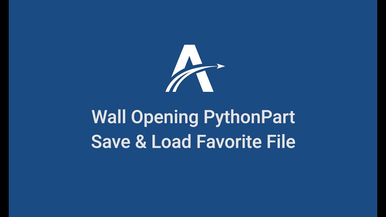 03. Save and Load | Wall Opening PythonParts in ALLPLAN