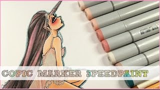 Unicorn girl drawing Copic Speedpaint Video