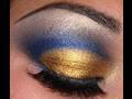 Blue & Gold cut crease eyeshadow Tutorial!!!!
