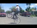 Tylers track bike tricks.