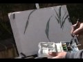 Painting Orchid Flower in Chinese Watercolor on Semi-sized Rice Paper with Piston Waterbrush Pens