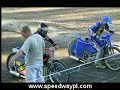 Two speedway motorcycles get stuck Two speedway motorcycles get stuck