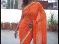 Rust Pure Georgette Bandhej Saree with Blouse ...