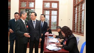 Đồng chí Nguyễn Chiến Thắng, Phó Bí thư Thường trực Thành uỷ, Chủ tịch HĐND thành phố dự bầu cử trưởng khu tại khu 3, phường Thanh Sơn