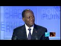 En visite à Paris, le Président de la République de Côte d'Ivoire Alassane Ouattara accorde un entretien à FRANCE 24, en partenariat avec RFI. Un entretien avec une personnalité française ou internationale de l'univers économique, politique, culturel, diplomatique... Un entretien avec une personnalité française ou internationale de l'univers économique, culturel, politique et diplomatique... Du lundi au jeudi à 21h45. Toutes les émissions: www.france24.com FRANCE 24 L'ACTUALITE INTERNATIONALE 24H/24 www.france24.com