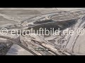Winterlich verschneite Baustelle vom Autobahndreieck Kreuz Barnim, vormals AD Schwanebeck