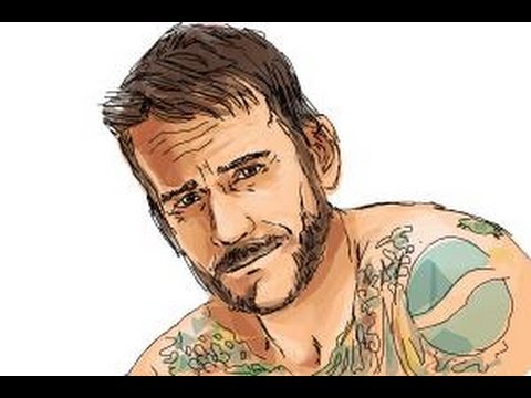 how to draw cm punk