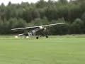 Piper L-4 side slip, landing and high tail taxi