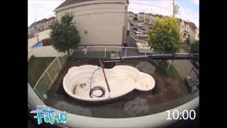 Installation complète en une journée d'une piscine Fibro (timelapse)