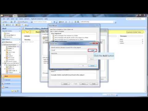 how to define rules in outlook 2007