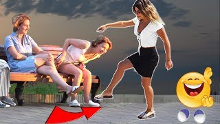 stepping over nothing prank - AWESOME REACTIONS -B